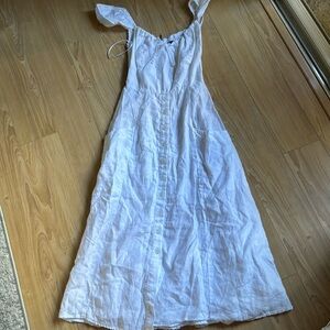 Reformation White Linen Dress